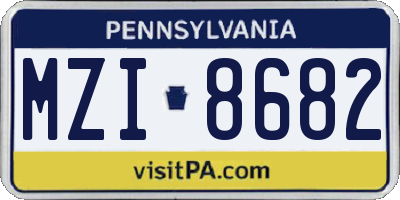 PA license plate MZI8682