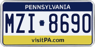 PA license plate MZI8690