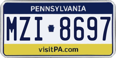 PA license plate MZI8697
