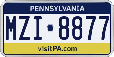 PA license plate MZI8877