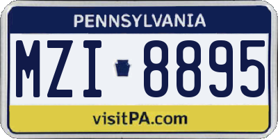 PA license plate MZI8895