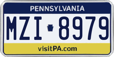 PA license plate MZI8979