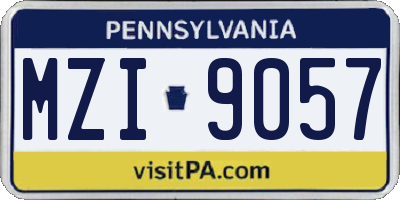PA license plate MZI9057