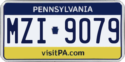 PA license plate MZI9079