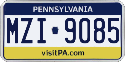 PA license plate MZI9085