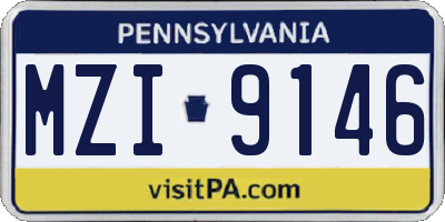 PA license plate MZI9146
