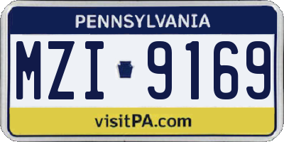 PA license plate MZI9169