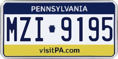 PA license plate MZI9195