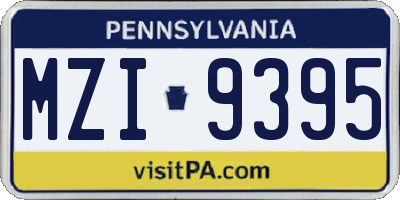PA license plate MZI9395