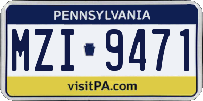 PA license plate MZI9471