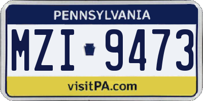 PA license plate MZI9473