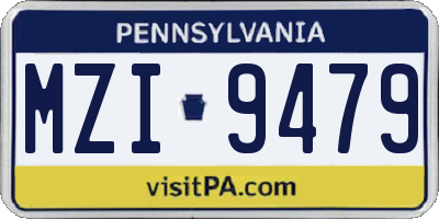 PA license plate MZI9479