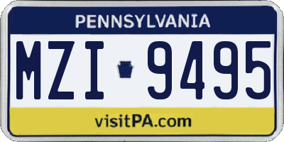 PA license plate MZI9495