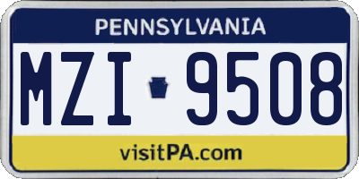 PA license plate MZI9508