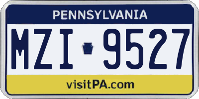 PA license plate MZI9527