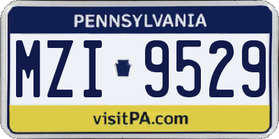 PA license plate MZI9529