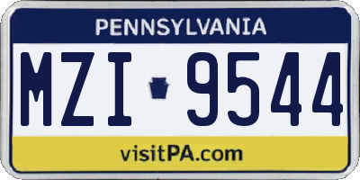 PA license plate MZI9544