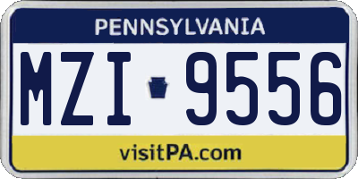 PA license plate MZI9556