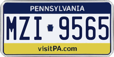 PA license plate MZI9565