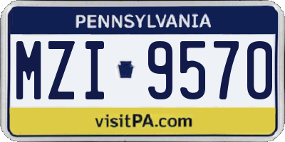 PA license plate MZI9570