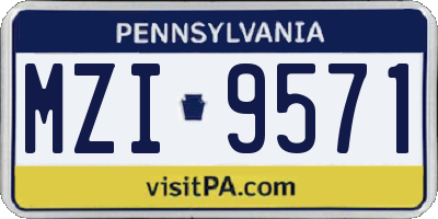 PA license plate MZI9571