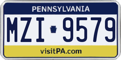 PA license plate MZI9579