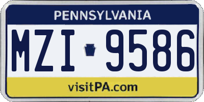 PA license plate MZI9586