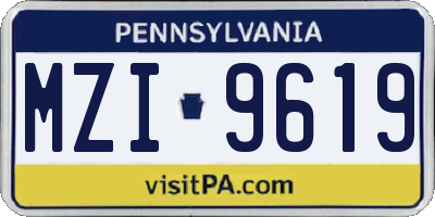 PA license plate MZI9619