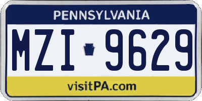 PA license plate MZI9629