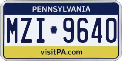 PA license plate MZI9640