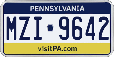 PA license plate MZI9642
