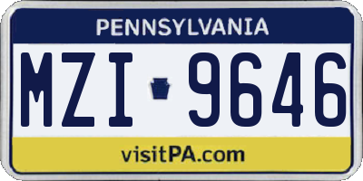 PA license plate MZI9646