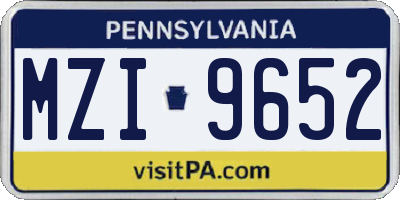 PA license plate MZI9652