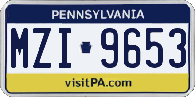 PA license plate MZI9653
