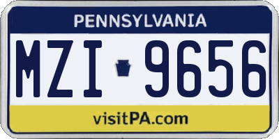 PA license plate MZI9656