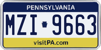 PA license plate MZI9663