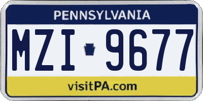 PA license plate MZI9677