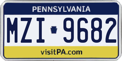 PA license plate MZI9682