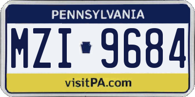 PA license plate MZI9684