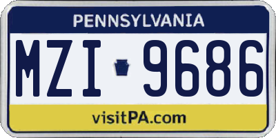 PA license plate MZI9686