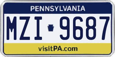 PA license plate MZI9687