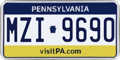 PA license plate MZI9690