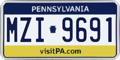 PA license plate MZI9691