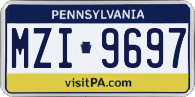 PA license plate MZI9697