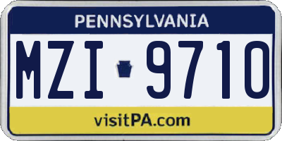 PA license plate MZI9710