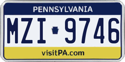 PA license plate MZI9746