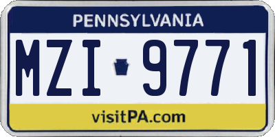 PA license plate MZI9771