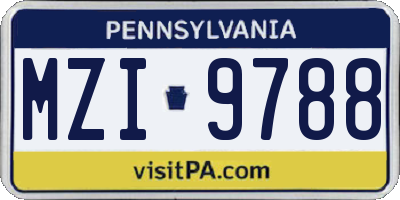 PA license plate MZI9788