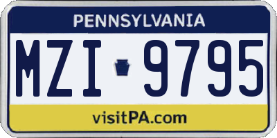PA license plate MZI9795