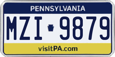 PA license plate MZI9879